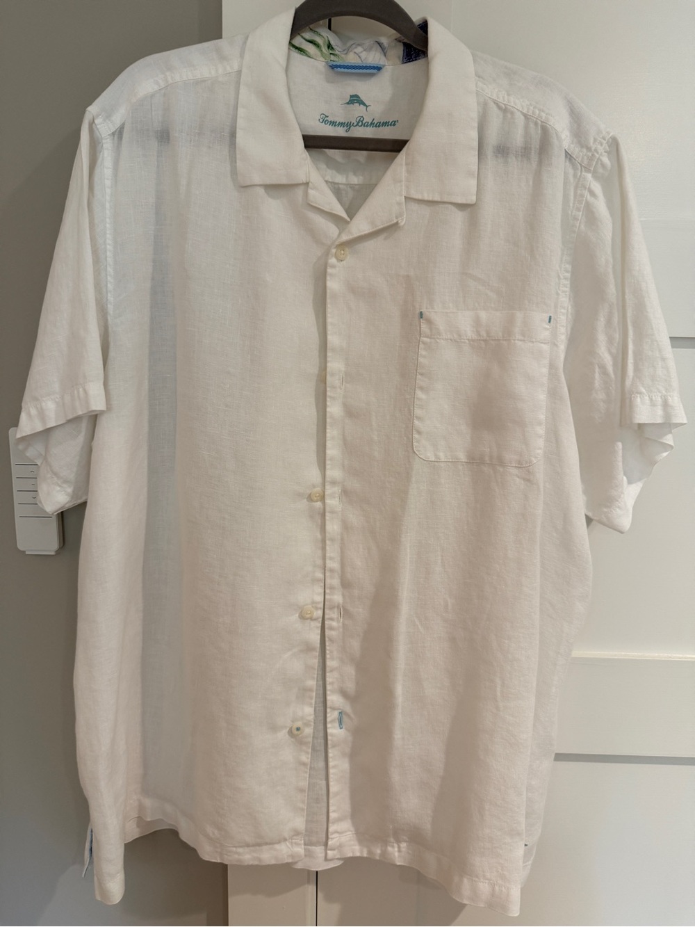 Tommy Bahama Sea Glass Linen Camp Shirt, XL